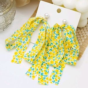 🍉5 for $25* Floral Boho Ribbon Earrings